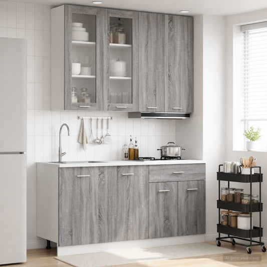 vidaXL Μονάδα κουζίνας LYON 4 pcs Γκρι Sonoma Επεξεργασμένο Ξύλο