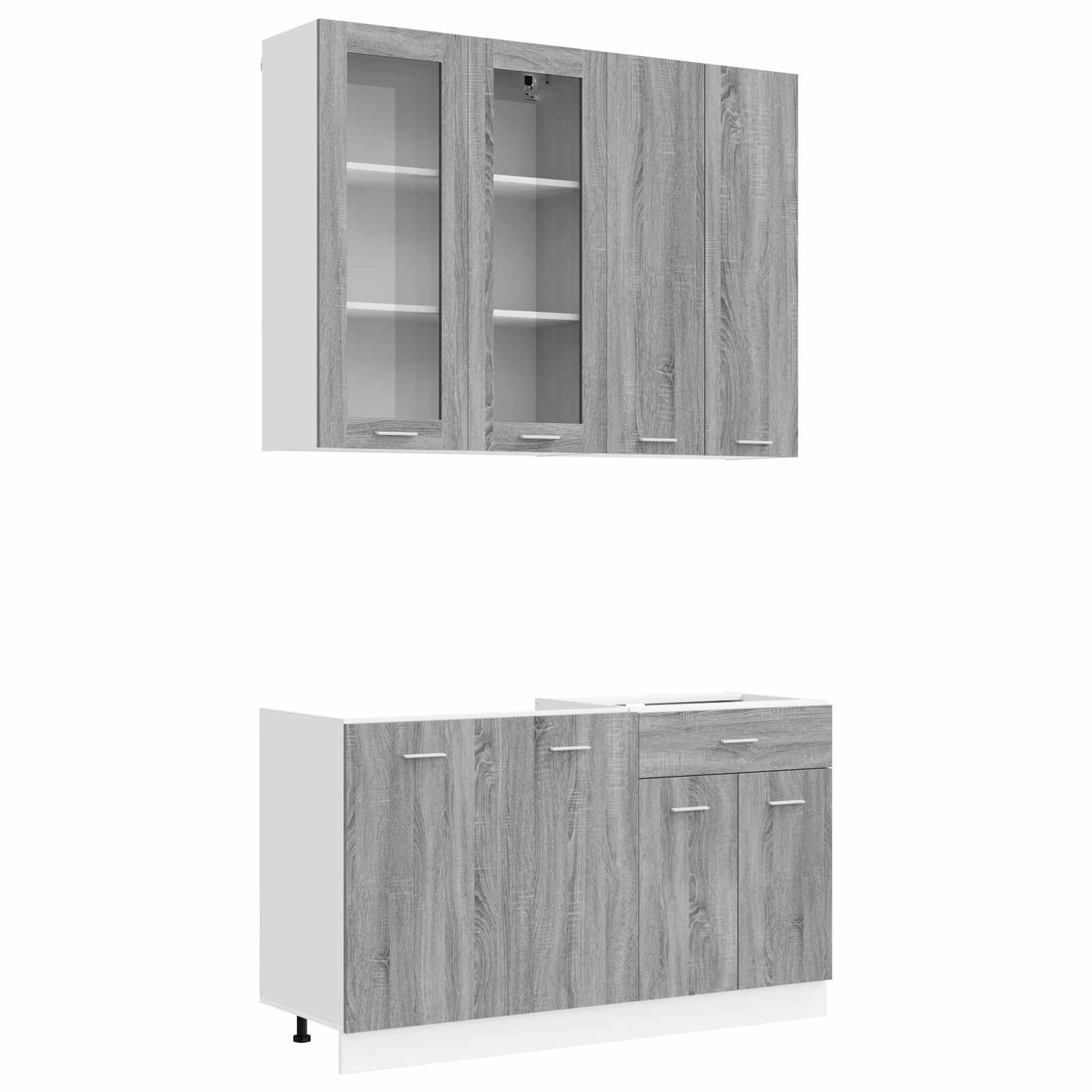 vidaXL Μονάδα κουζίνας LYON 4 pcs Γκρι Sonoma Επεξεργασμένο Ξύλο
