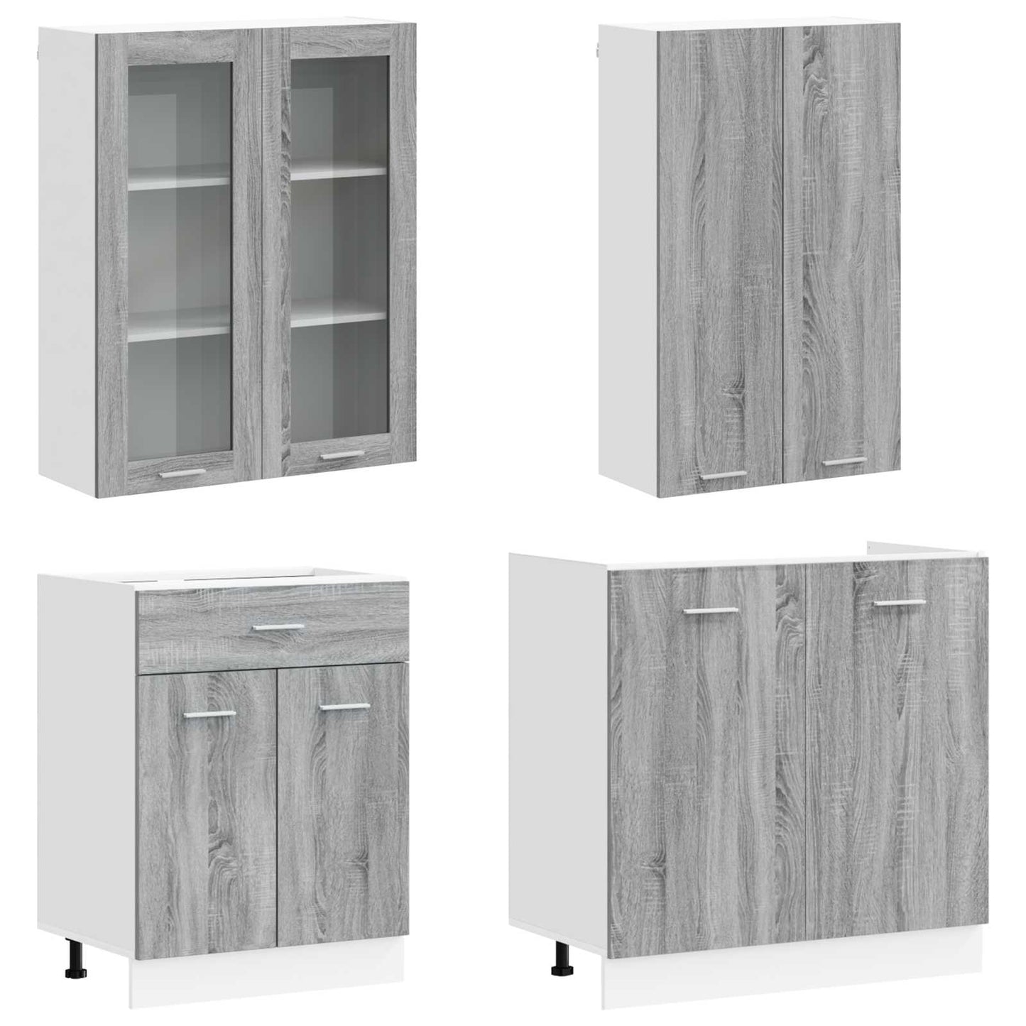 vidaXL Μονάδα κουζίνας LYON 4 pcs Γκρι Sonoma Επεξεργασμένο Ξύλο