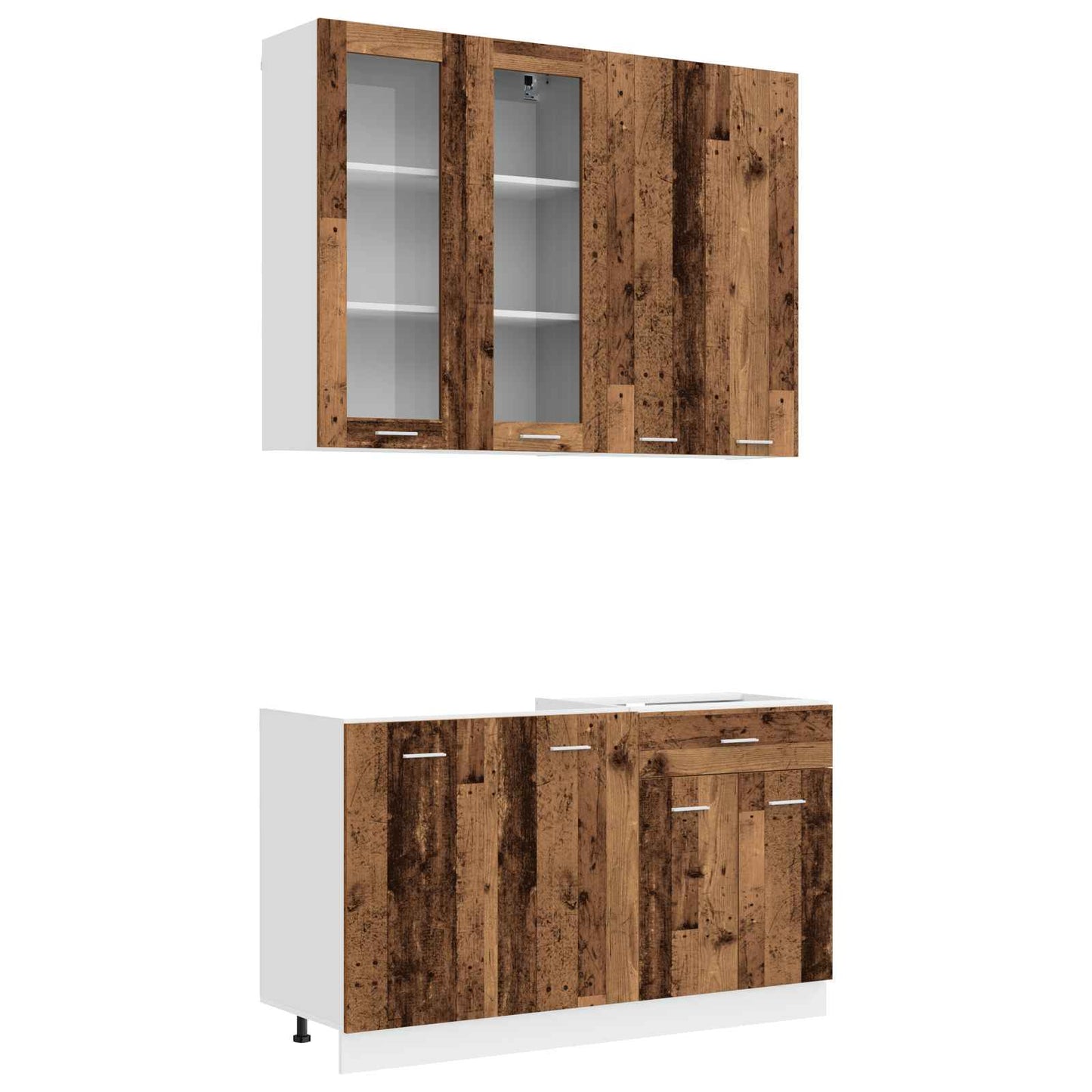 vidaXL Μονάδα κουζίνας LYON 4 pcs Παλαιωμένο ξύλο Επεξεργασμένο Ξύλο