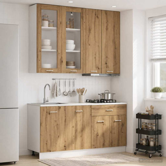 vidaXL Μονάδα κουζίνας LYON 4 pcs Artisan Δρυς Επεξεργασμένο Ξύλο