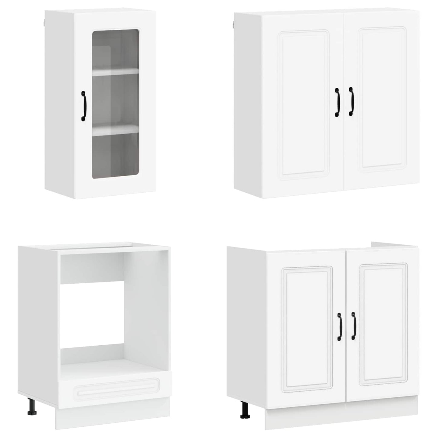 vidaXL Μονάδα κουζίνας KALMAR 8 pcs Λευκό Επεξεργασμένο Ξύλο