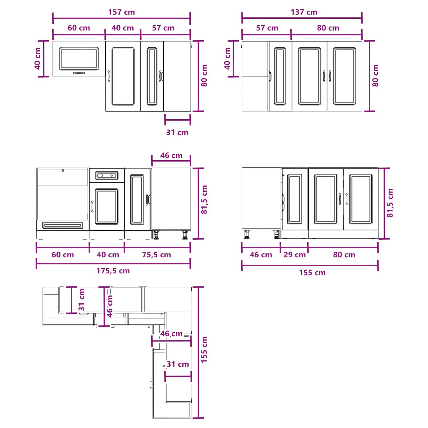 vidaXL Μονάδα κουζίνας KALMAR 8 pcs Sonoma Δρυς Επεξεργασμένο Ξύλο