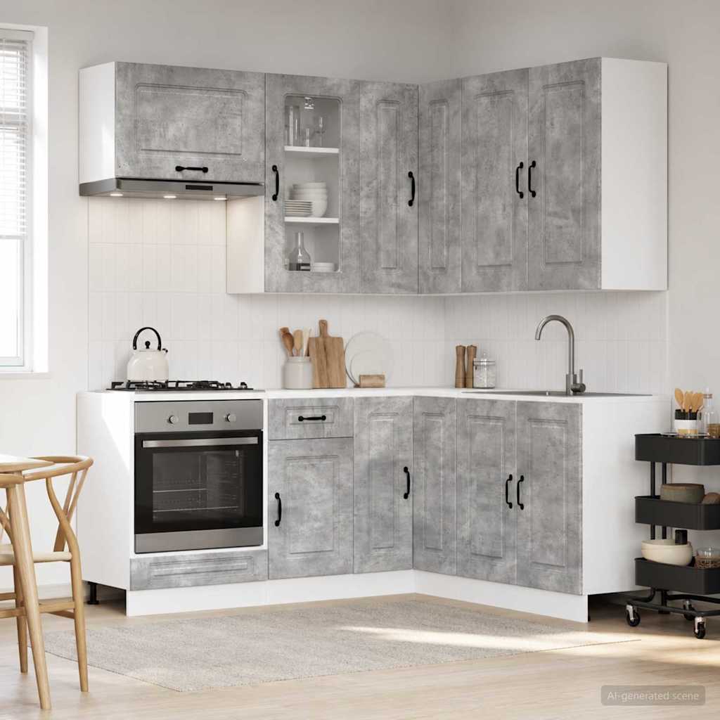 vidaXL Μονάδα κουζίνας KALMAR 8 pcs Γκρι Σκυροδέματος