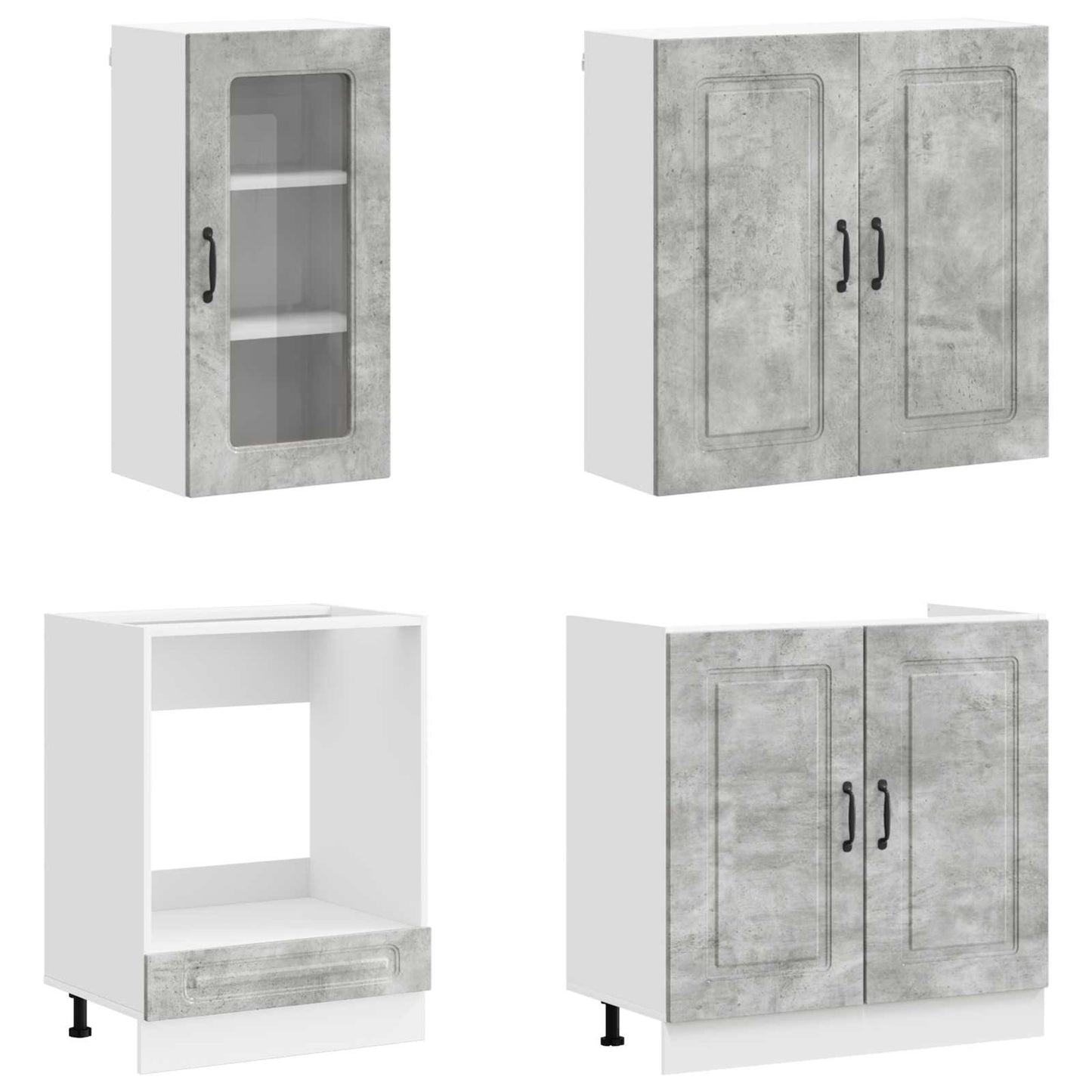 vidaXL Μονάδα κουζίνας KALMAR 8 pcs Γκρι Σκυροδέματος