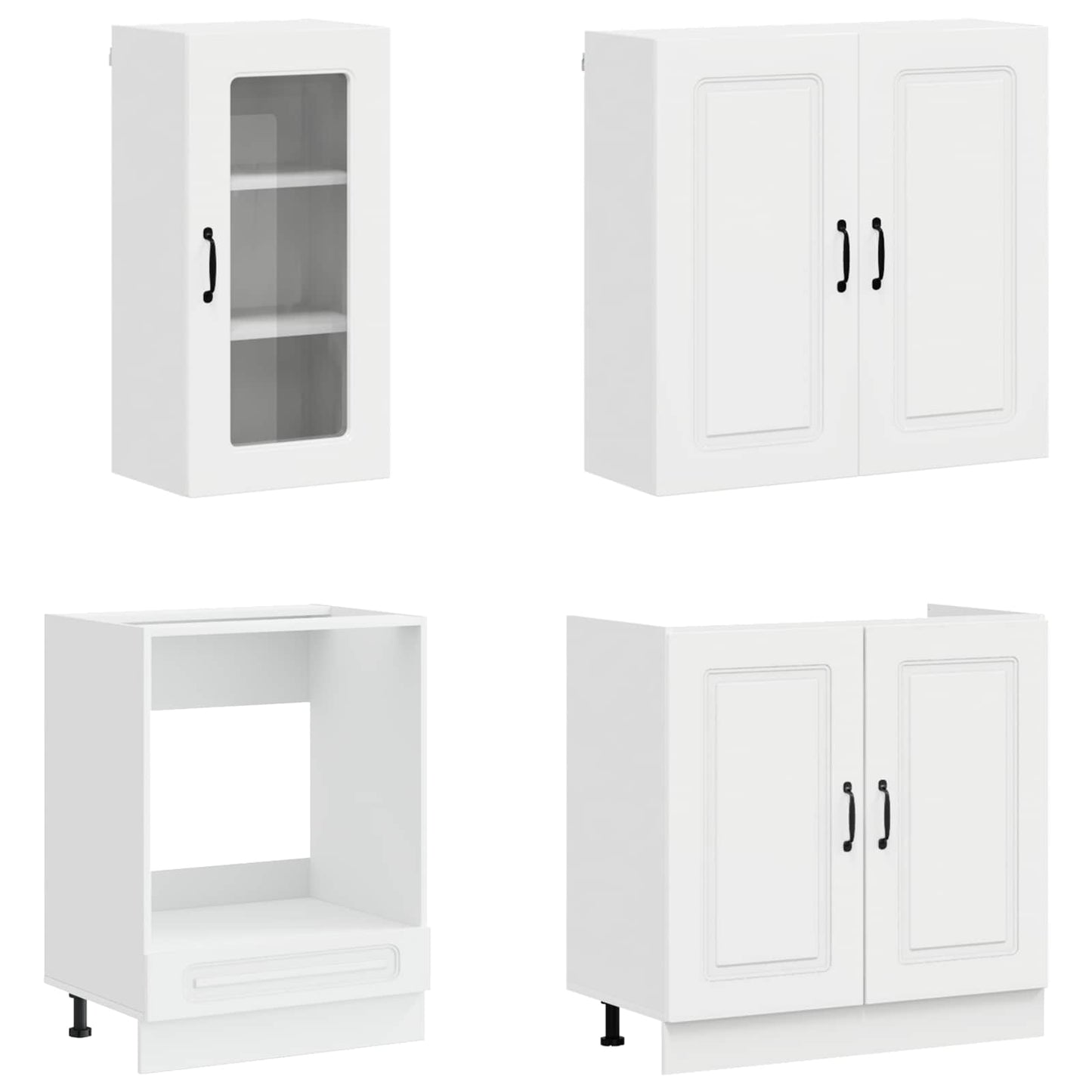 vidaXL Μονάδα κουζίνας KALMAR 8 pcs Γυαλιστερό Λευκό
