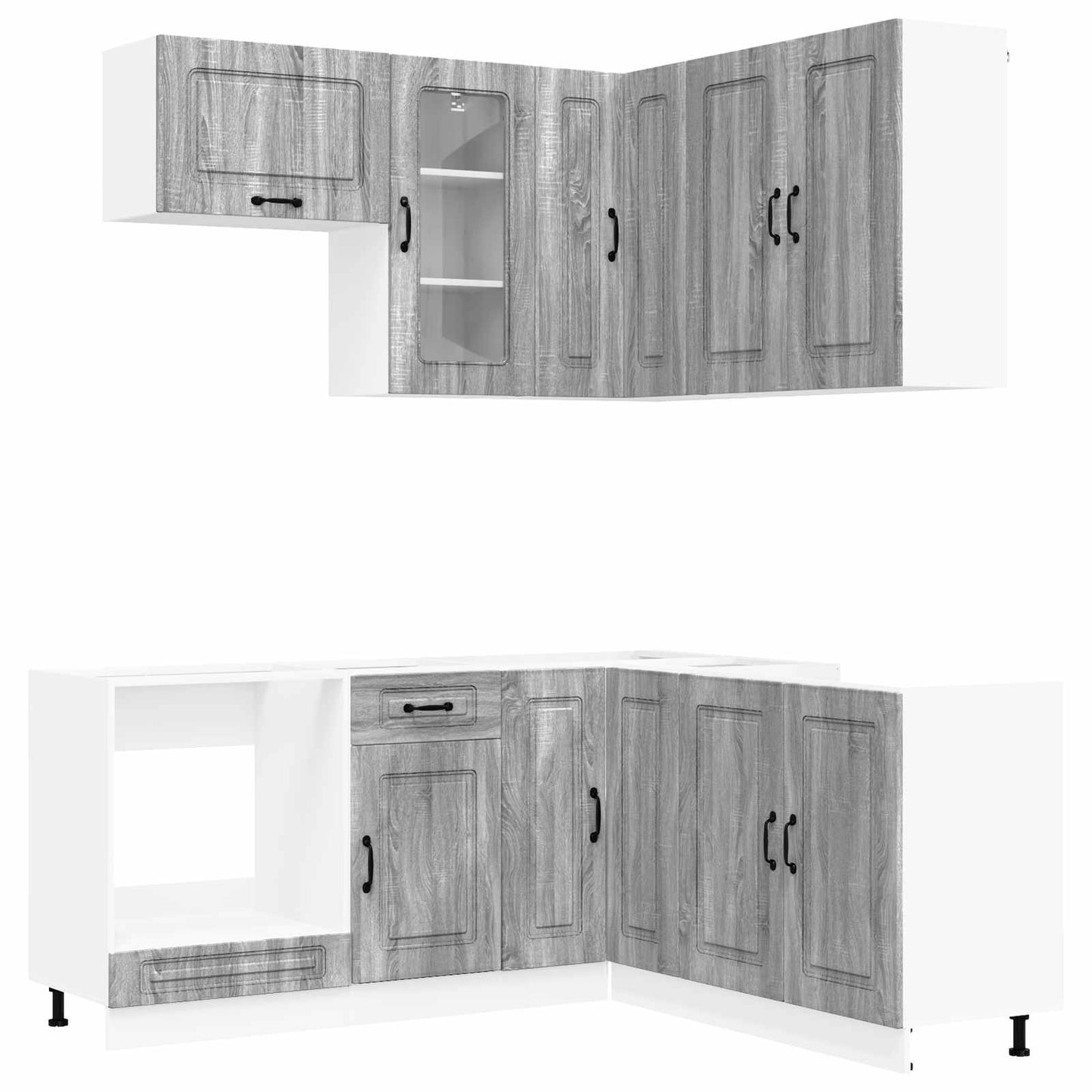 vidaXL Μονάδα κουζίνας KALMAR 8 pcs Γκρι Sonoma Επεξεργασμένο Ξύλο