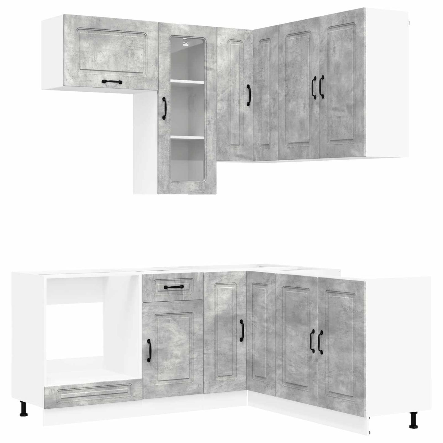 vidaXL Μονάδα κουζίνας KALMAR 8 pcs Γκρι Σκυροδέματος