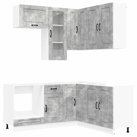 vidaXL Μονάδα κουζίνας KALMAR 8 pcs Γκρι Σκυροδέματος