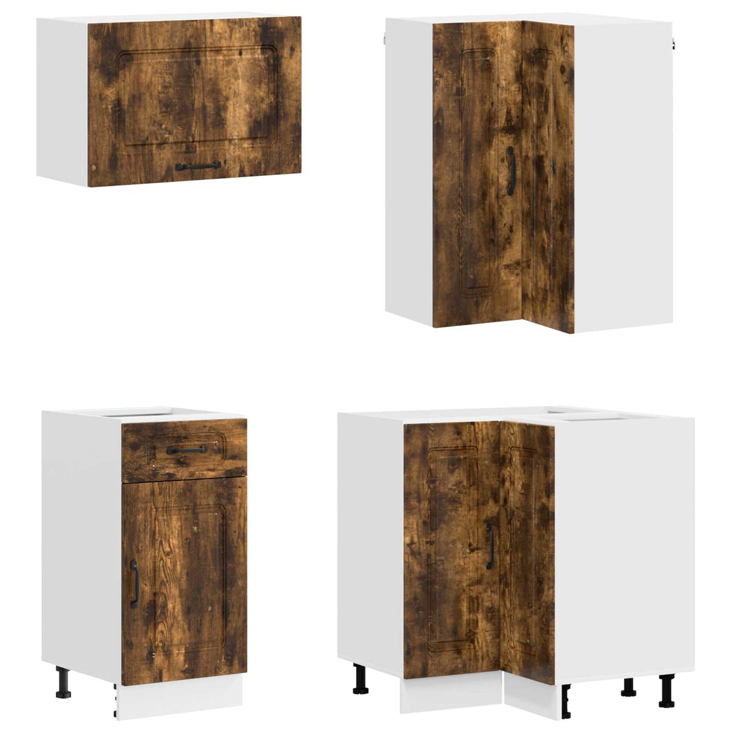 vidaXL Μονάδα κουζίνας KALMAR 8 pcs Καπνισμένο Ξύλο Δρυός