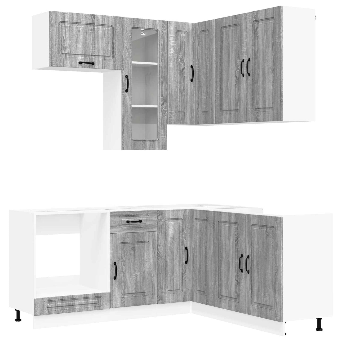 vidaXL Μονάδα κουζίνας KALMAR 8 pcs Γκρι Sonoma Επεξεργασμένο Ξύλο