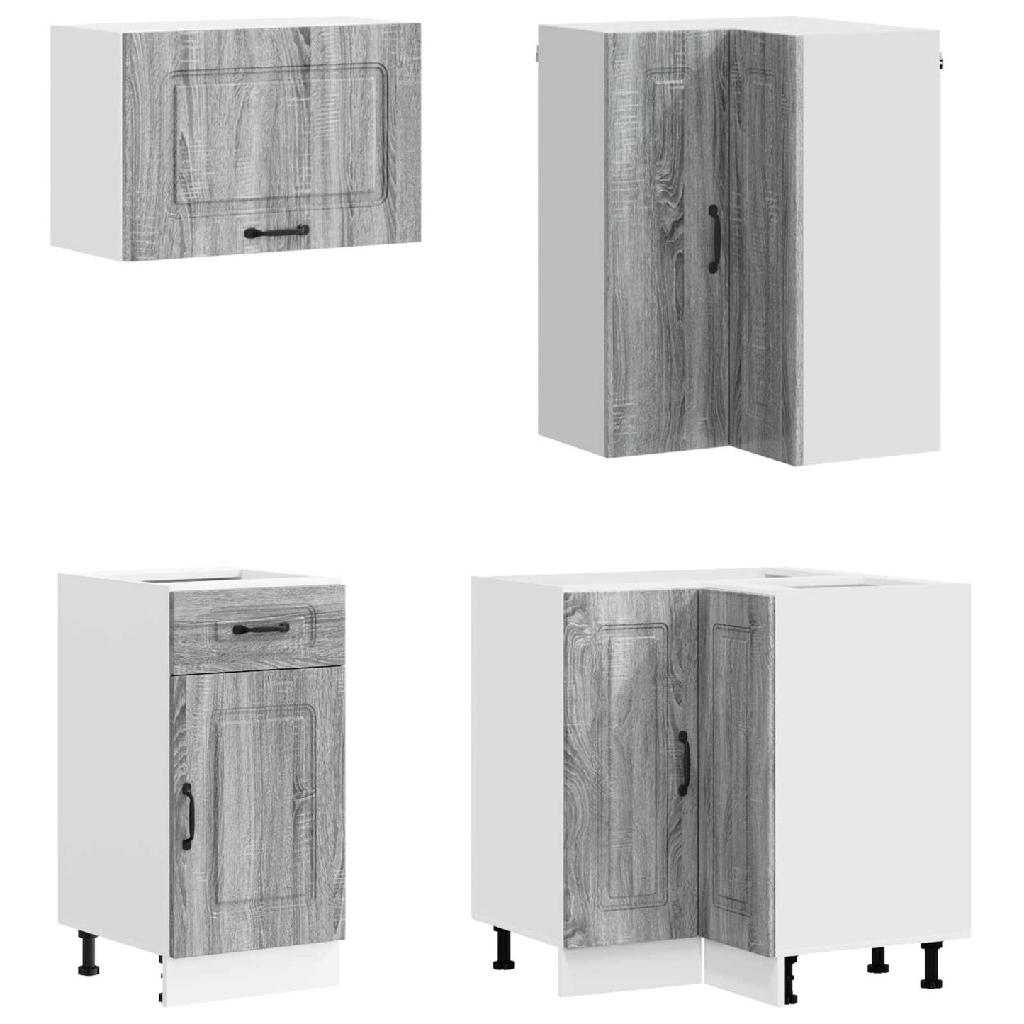 vidaXL Μονάδα κουζίνας KALMAR 8 pcs Γκρι Sonoma Επεξεργασμένο Ξύλο