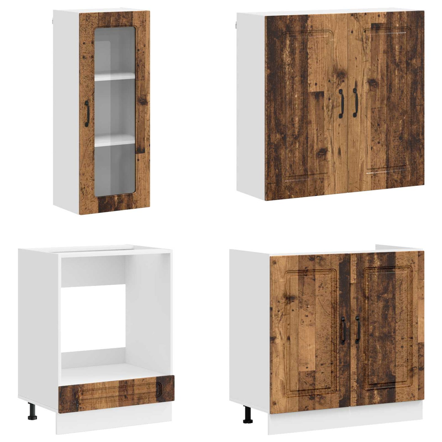 vidaXL Μονάδα κουζίνας KALMAR 8 pcs Παλαιωμένο ξύλο Επεξεργασμένο Ξύλο