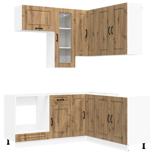 vidaXL Μονάδα κουζίνας KALMAR 8 pcs Artisan Δρυς Επεξεργασμένο Ξύλο