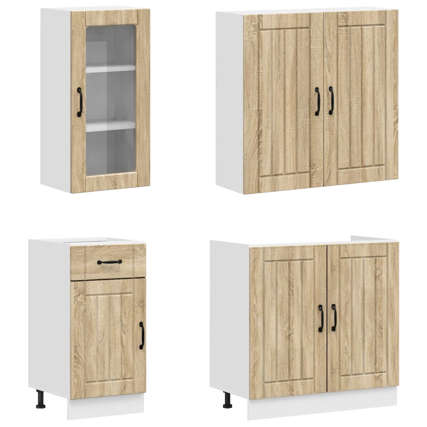 vidaXL Μονάδα κουζίνας LUCCA 8 pcs Sonoma Δρυς Επεξεργασμένο Ξύλο