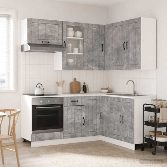 vidaXL Μονάδα κουζίνας LUCCA 8 pcs Γκρι Σκυροδέματος