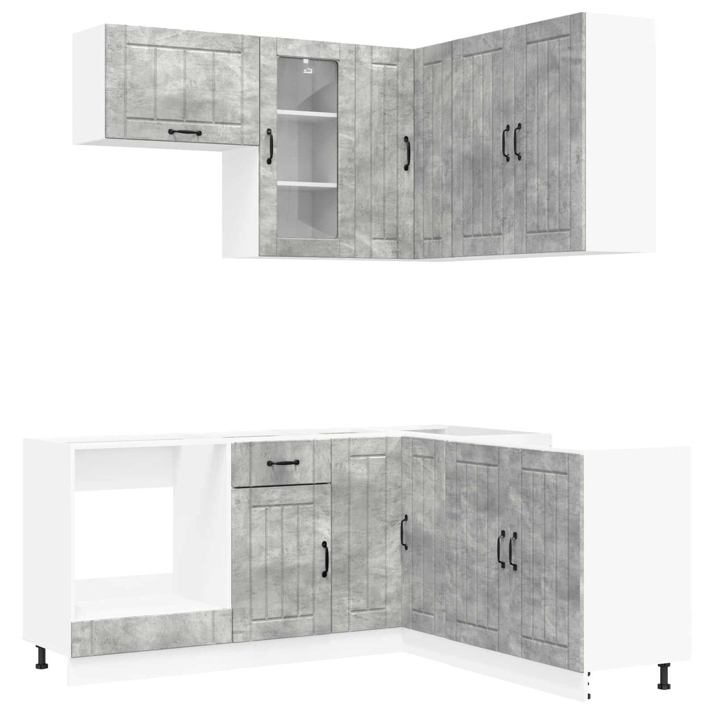 vidaXL Μονάδα κουζίνας LUCCA 8 pcs Γκρι Σκυροδέματος