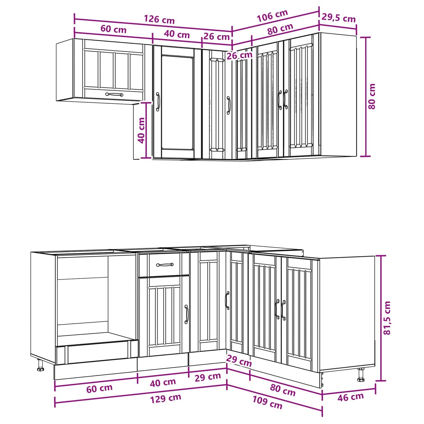 vidaXL Μονάδα κουζίνας LUCCA 8 pcs Γκρι Σκυροδέματος