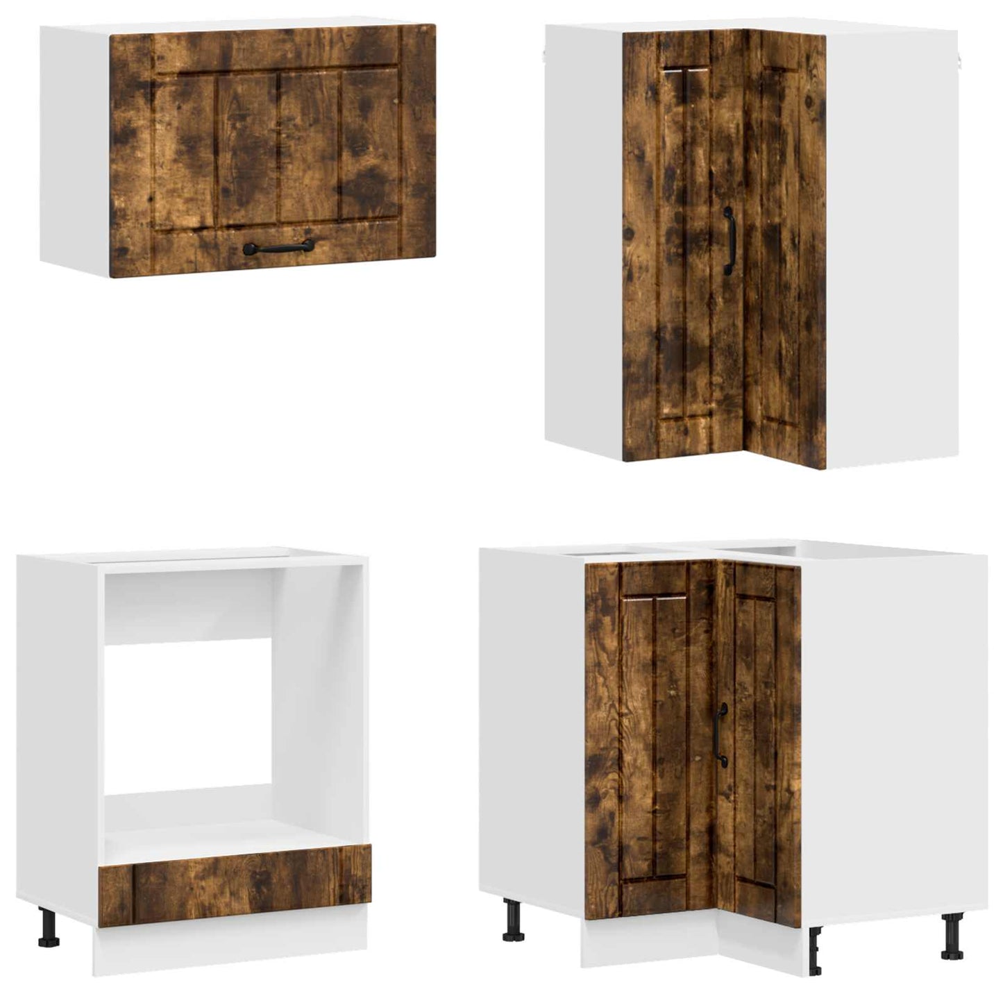 vidaXL Μονάδα κουζίνας LUCCA 8 pcs Καπνισμένο Ξύλο Δρυός
