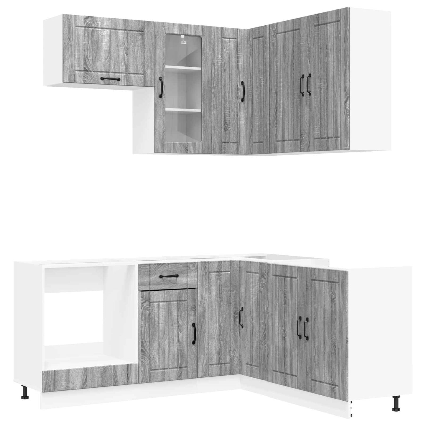 vidaXL Μονάδα κουζίνας LUCCA 8 pcs Γκρι Sonoma Επεξεργασμένο Ξύλο