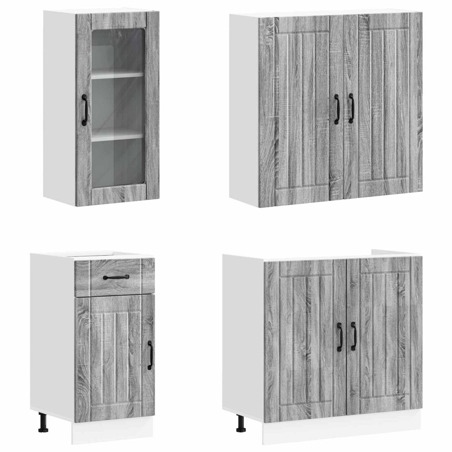 vidaXL Μονάδα κουζίνας LUCCA 8 pcs Γκρι Sonoma Επεξεργασμένο Ξύλο