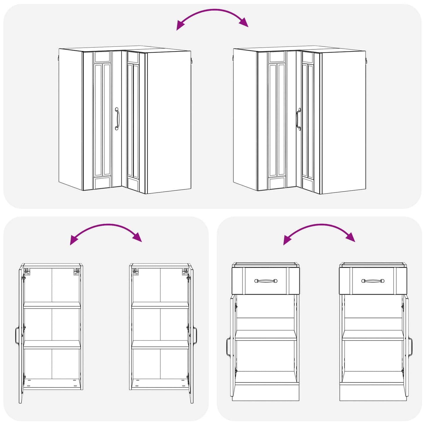vidaXL Μονάδα κουζίνας LUCCA 8 pcs Γκρι Sonoma Επεξεργασμένο Ξύλο