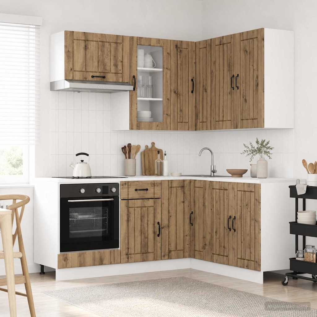 vidaXL Μονάδα κουζίνας LUCCA 8 pcs Artisan Δρυς Επεξεργασμένο Ξύλο