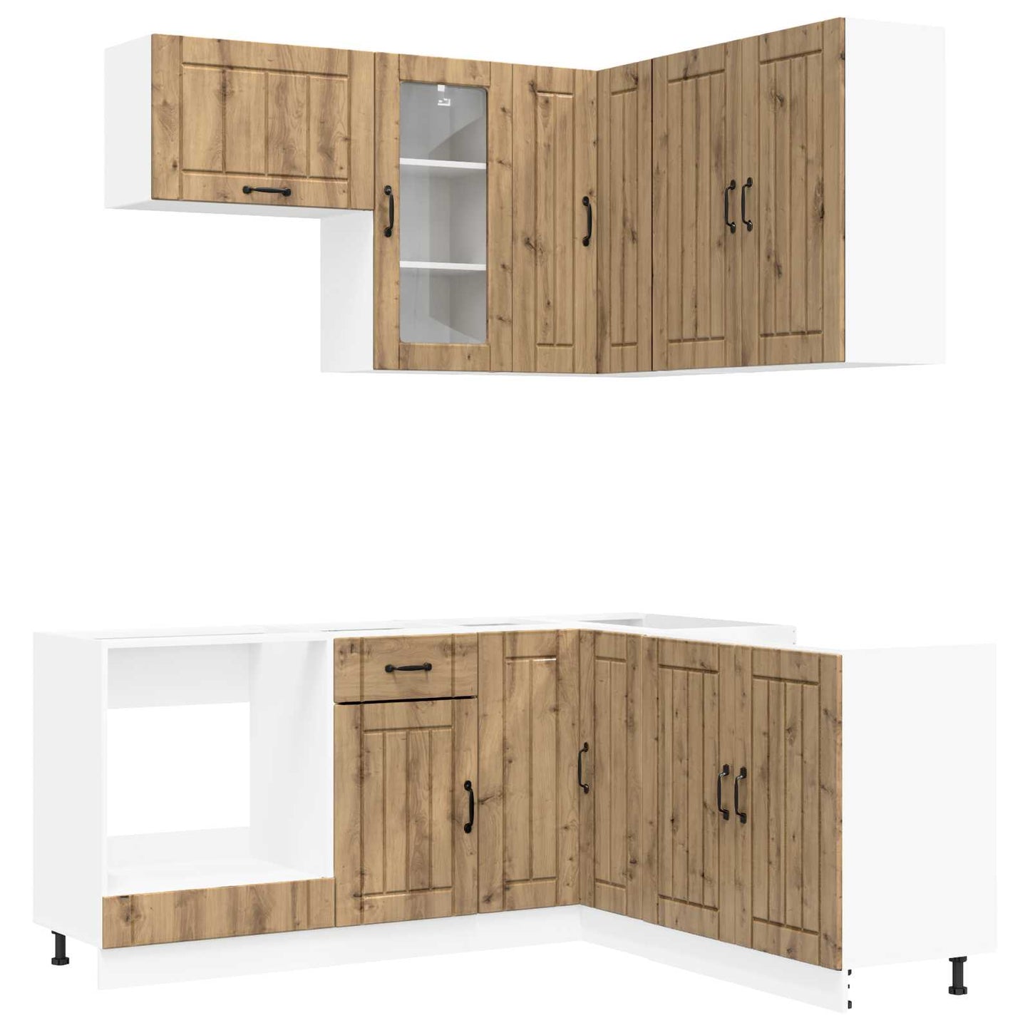 vidaXL Μονάδα κουζίνας LUCCA 8 pcs Artisan Δρυς Επεξεργασμένο Ξύλο