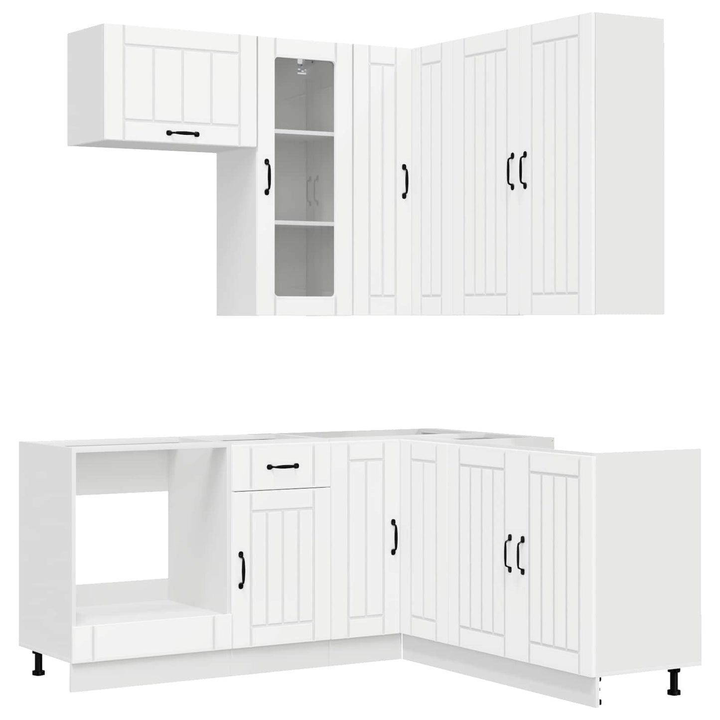 vidaXL Μονάδα κουζίνας LUCCA 8 pcs Λευκό Επεξεργασμένο Ξύλο