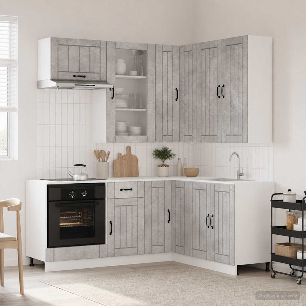 vidaXL Μονάδα κουζίνας LUCCA 8 pcs Γκρι Σκυροδέματος