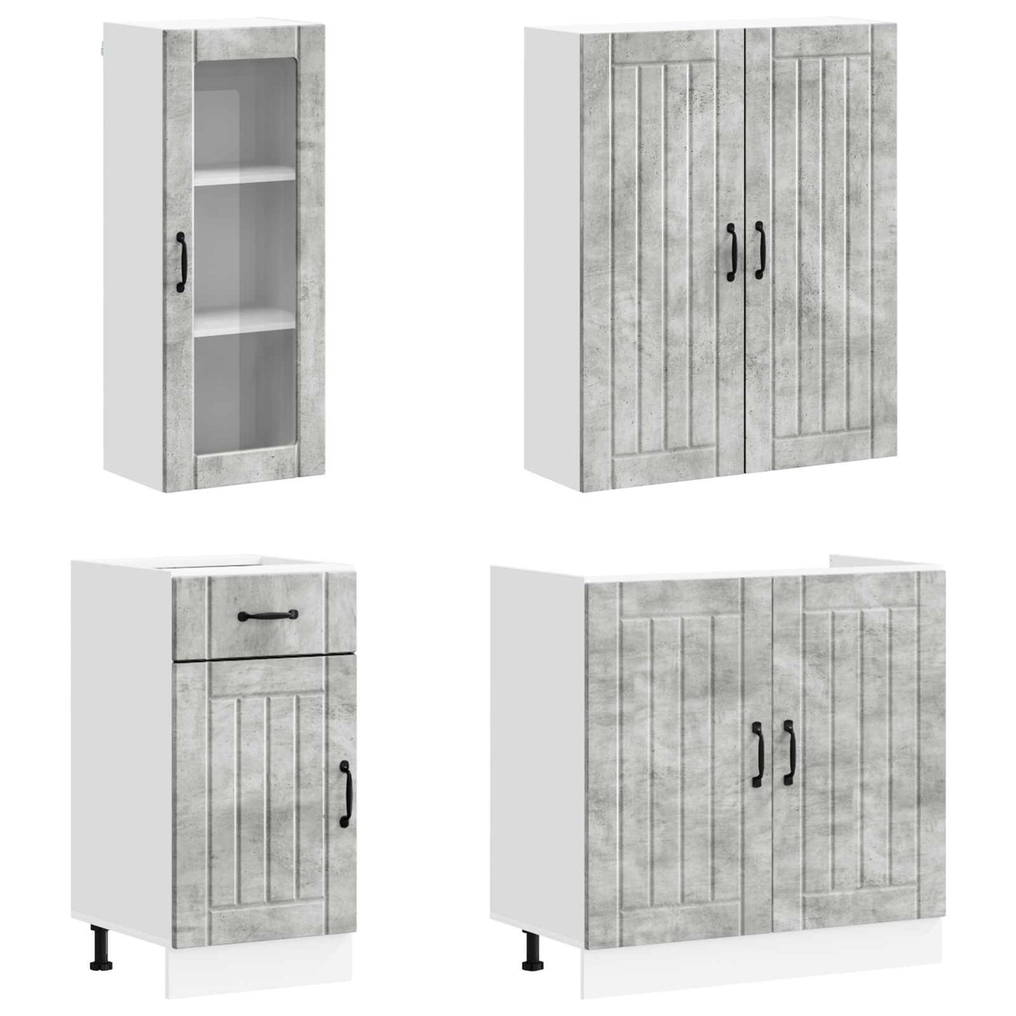 vidaXL Μονάδα κουζίνας LUCCA 8 pcs Γκρι Σκυροδέματος
