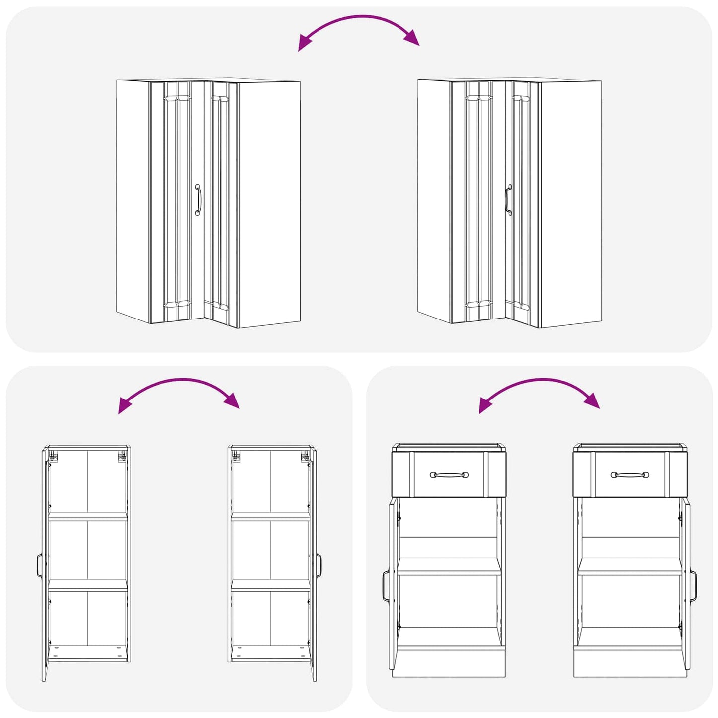vidaXL Μονάδα κουζίνας LUCCA 8 pcs Γκρι Σκυροδέματος