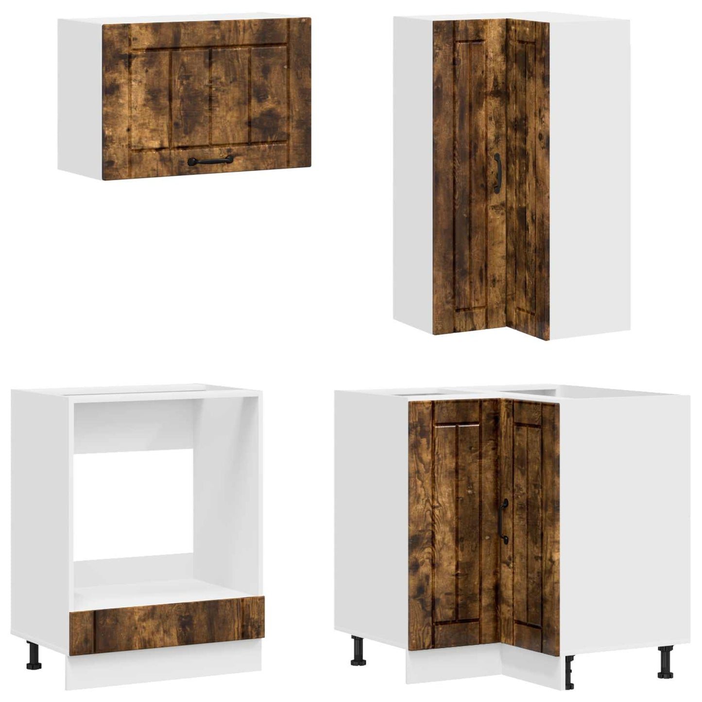 vidaXL Μονάδα κουζίνας LUCCA 8 pcs Καπνισμένο Ξύλο Δρυός