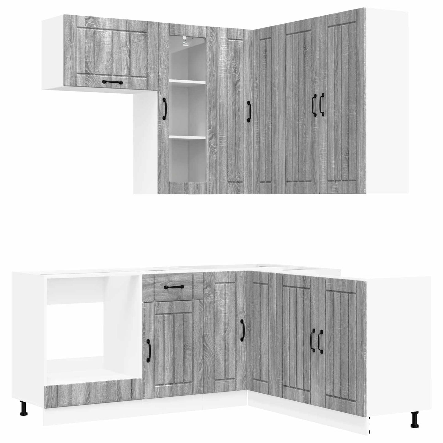 vidaXL Μονάδα κουζίνας LUCCA 8 pcs Γκρι Sonoma Επεξεργασμένο Ξύλο