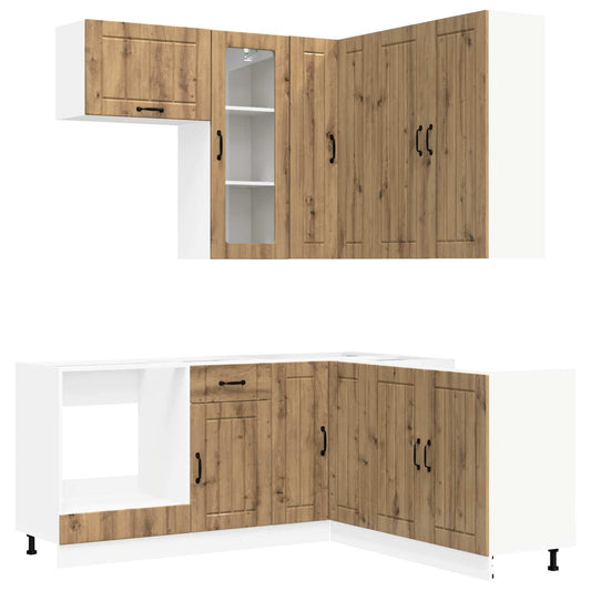 vidaXL Μονάδα κουζίνας LUCCA 8 pcs Artisan Δρυς Επεξεργασμένο Ξύλο