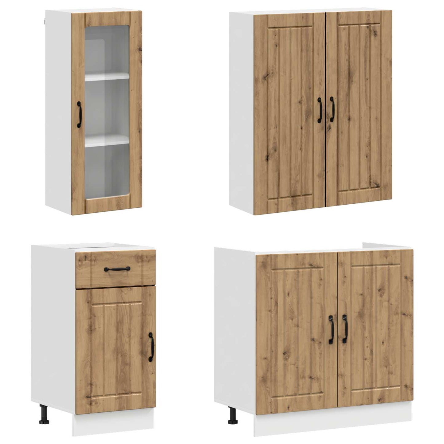 vidaXL Μονάδα κουζίνας LUCCA 8 pcs Artisan Δρυς Επεξεργασμένο Ξύλο