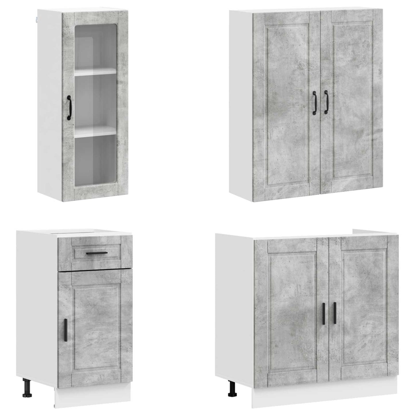 vidaXL Μονάδα κουζίνας PORTO 8 pcs Γκρι Σκυροδέματος
