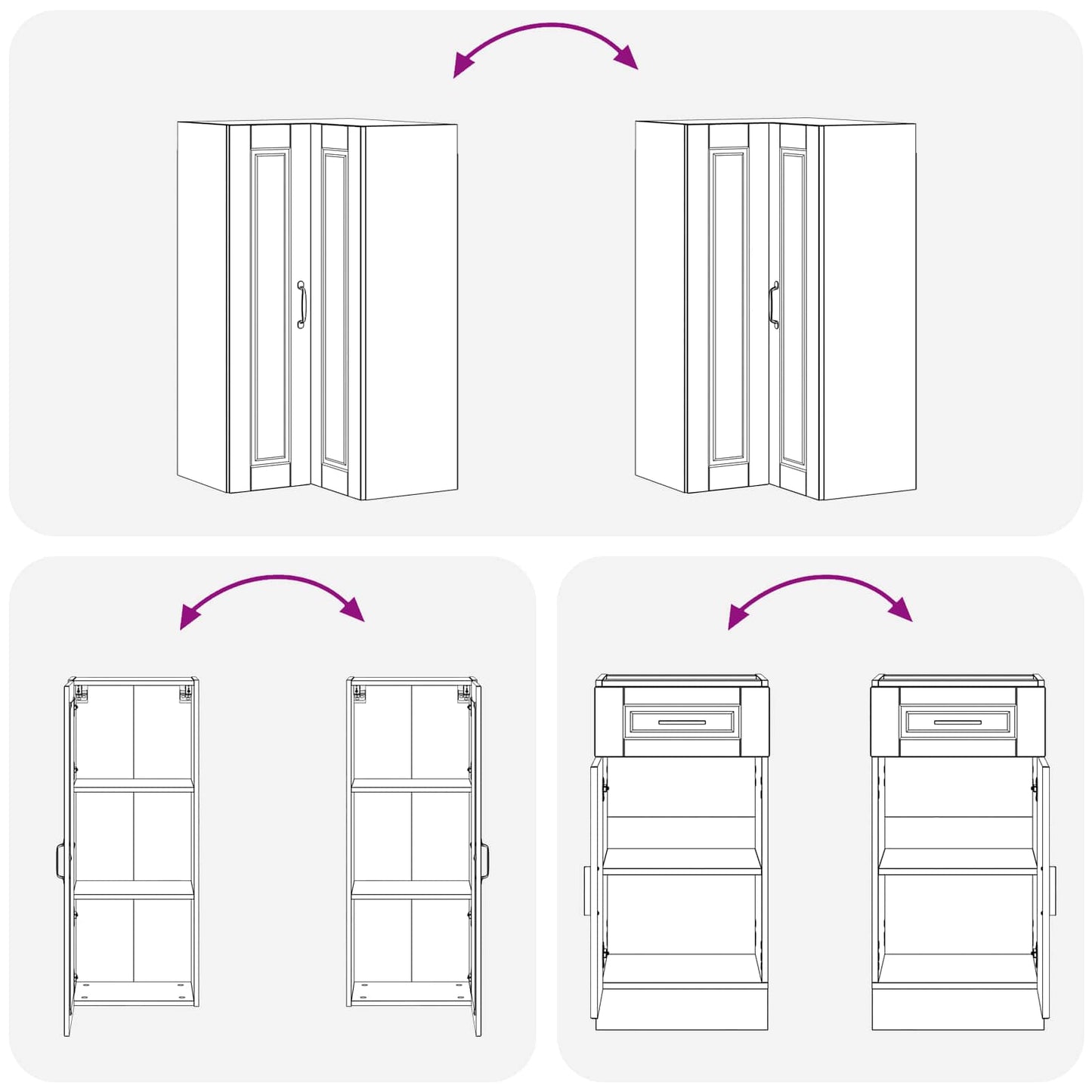 vidaXL Μονάδα κουζίνας PORTO 8 pcs Καφέ Ξύλο Δρυός Επεξεργασμένο Ξύλο