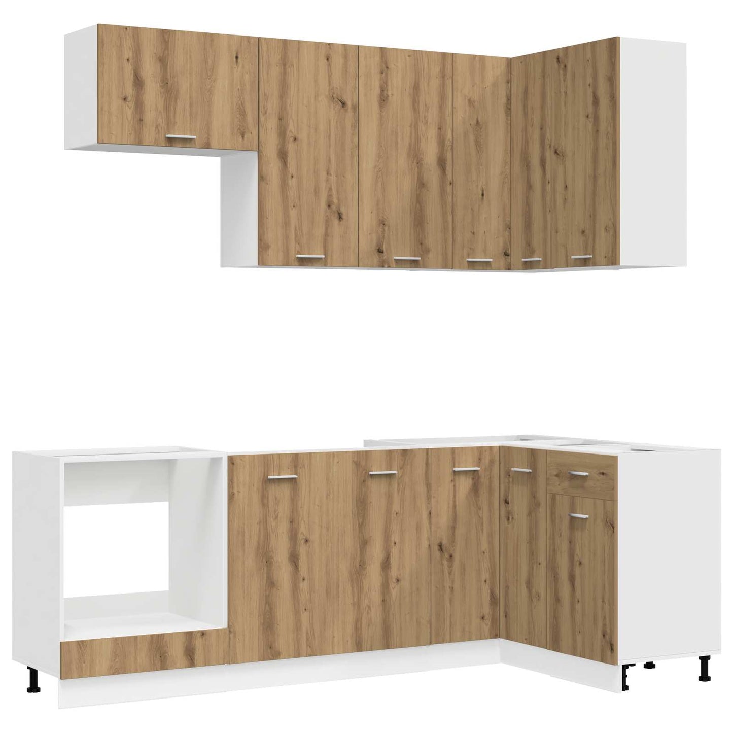 vidaXL Μονάδα κουζίνας LYON 8 pcs Artisan Δρυς Επεξεργασμένο Ξύλο