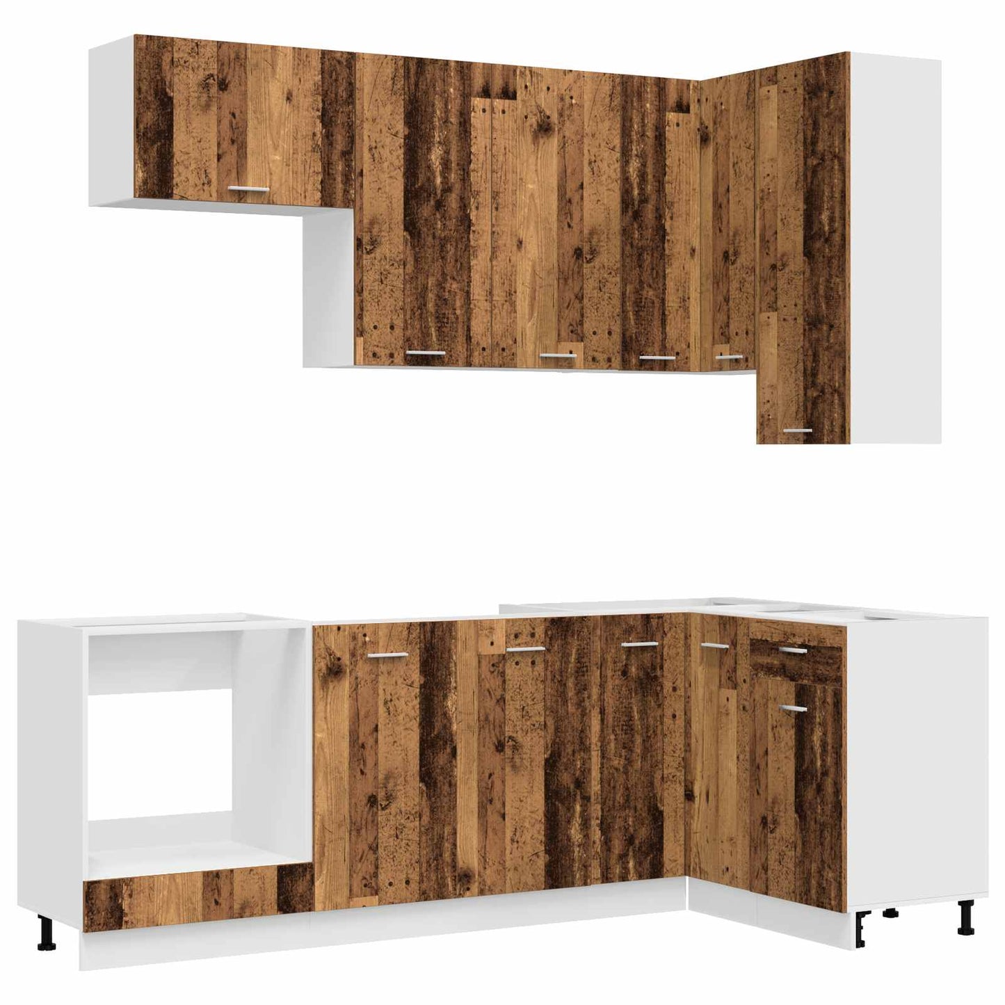 vidaXL Μονάδα κουζίνας LYON 8 pcs Παλαιωμένο ξύλο Επεξεργασμένο Ξύλο