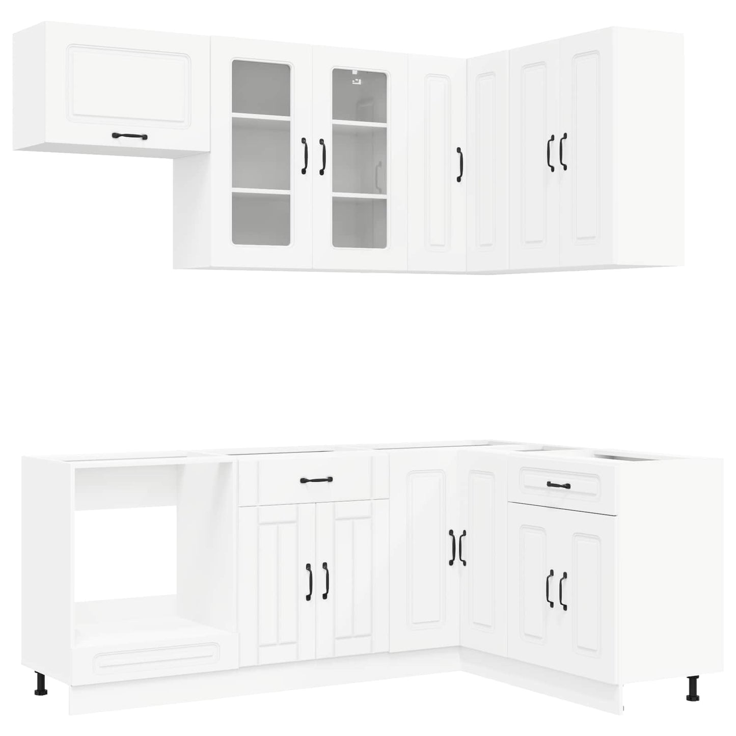 vidaXL Μονάδα κουζίνας KALMAR 8 pcs Λευκό Επεξεργασμένο Ξύλο