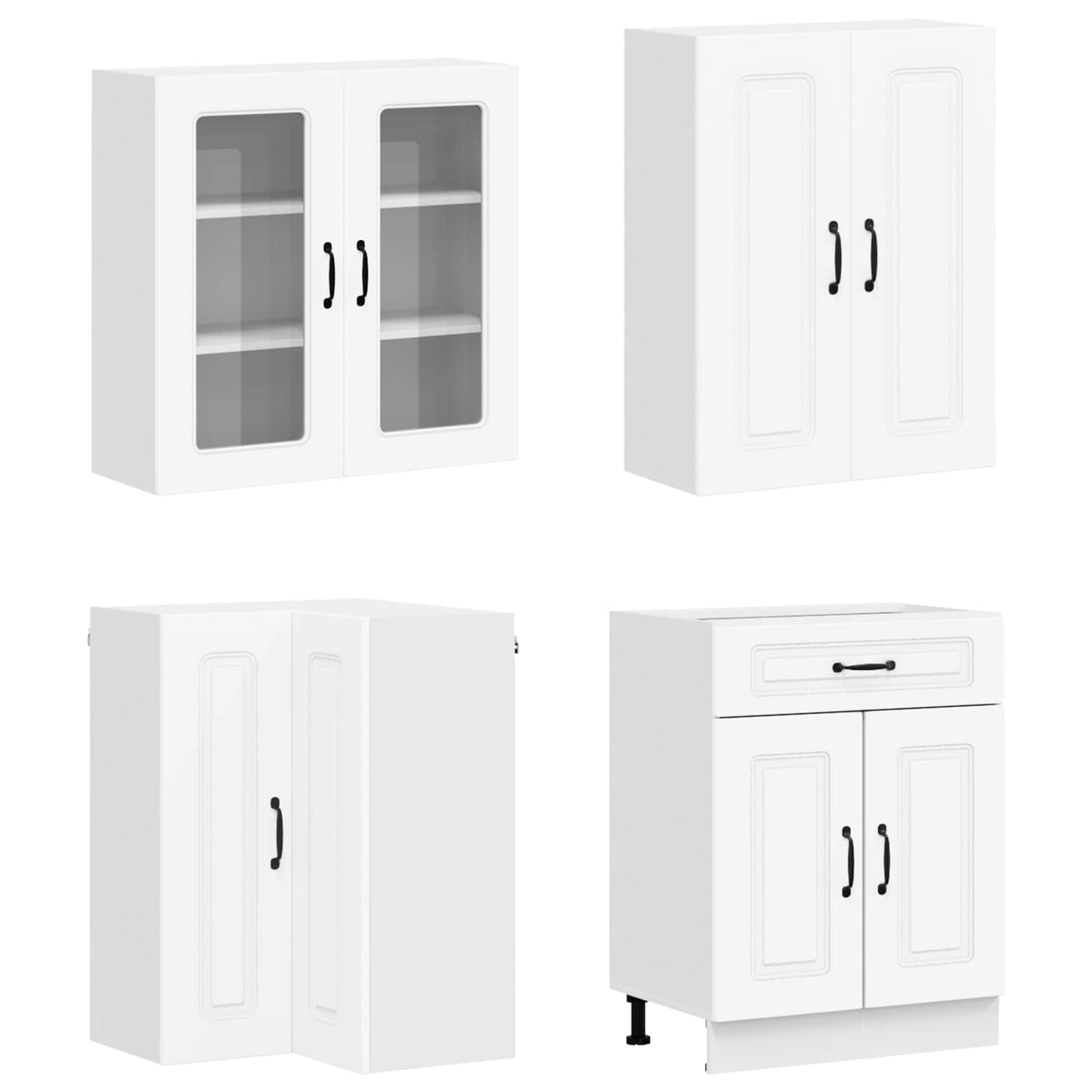 vidaXL Μονάδα κουζίνας KALMAR 8 pcs Λευκό Επεξεργασμένο Ξύλο