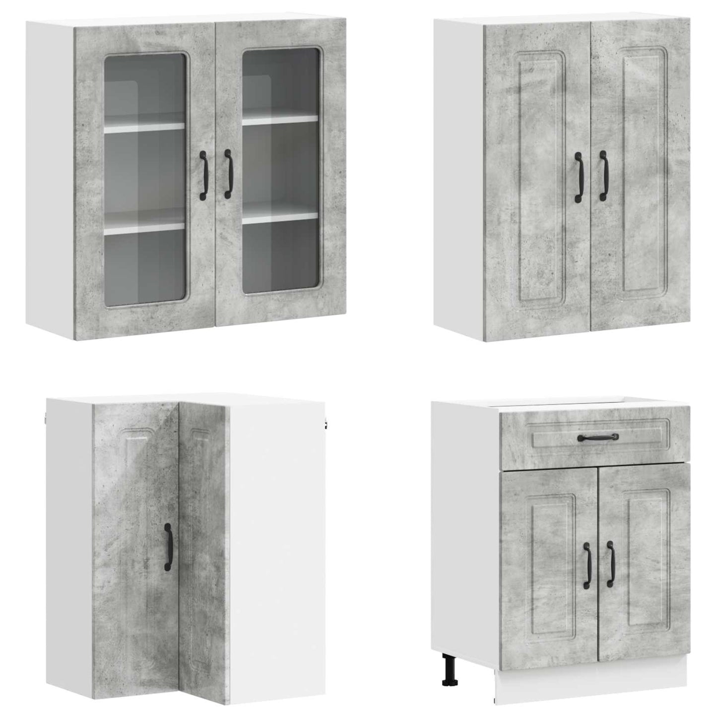 vidaXL Μονάδα κουζίνας KALMAR 8 pcs Γκρι Σκυροδέματος
