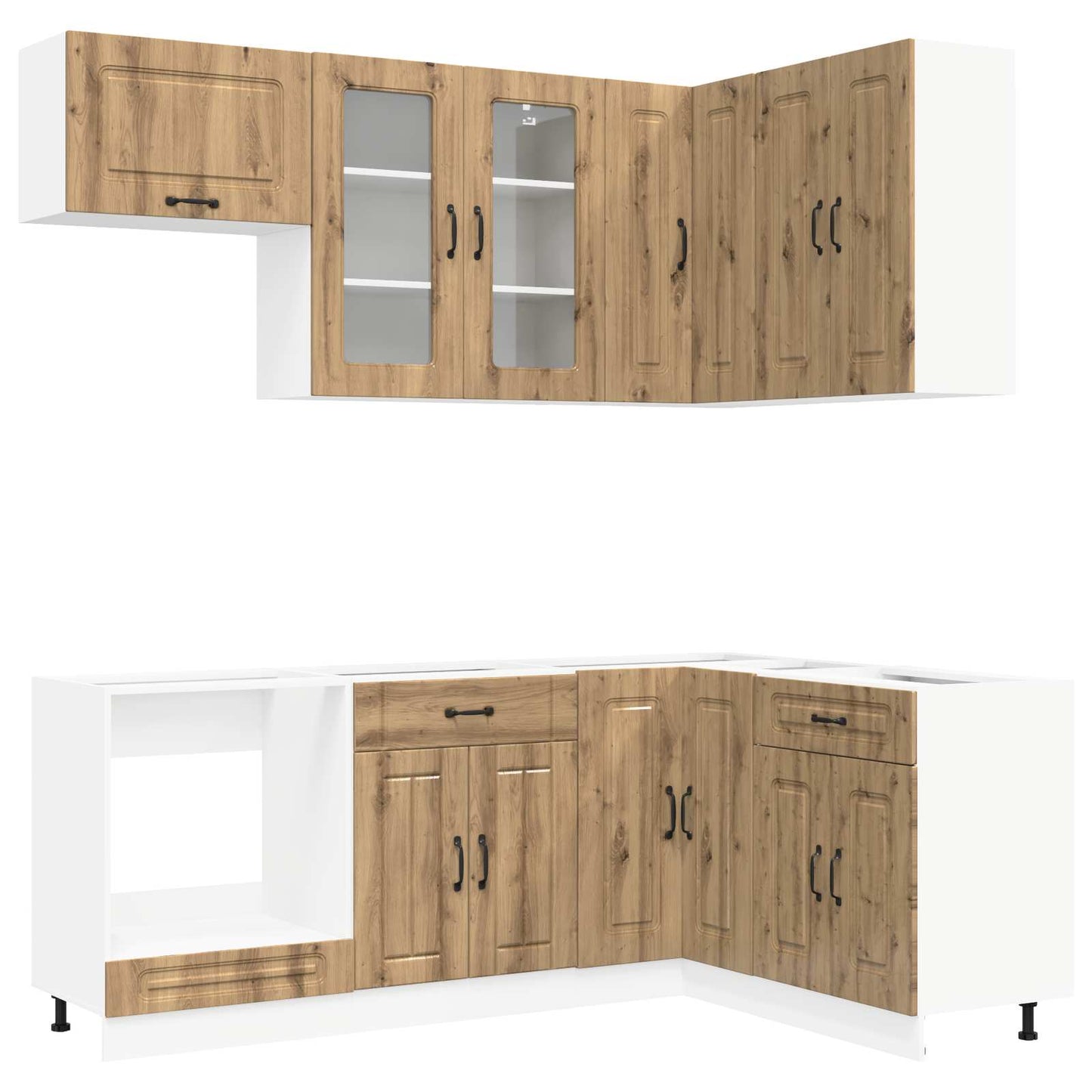 vidaXL Μονάδα κουζίνας KALMAR 8 pcs Artisan Δρυς Επεξεργασμένο Ξύλο