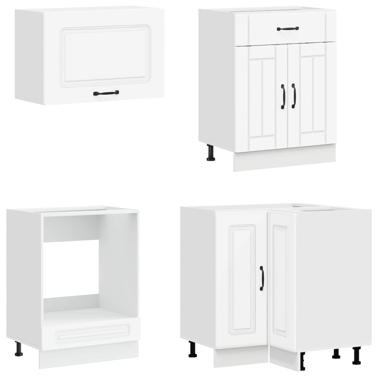 vidaXL Μονάδα κουζίνας KALMAR 8 pcs Λευκό Επεξεργασμένο Ξύλο