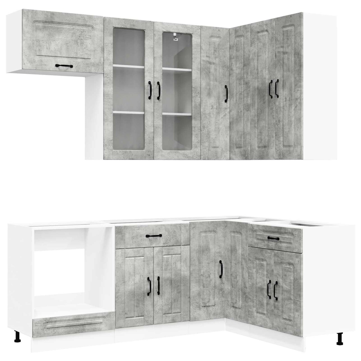 vidaXL Μονάδα κουζίνας KALMAR 8 pcs Γκρι Σκυροδέματος