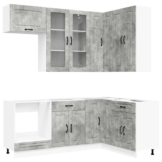 vidaXL Μονάδα κουζίνας KALMAR 8 pcs Γκρι Σκυροδέματος