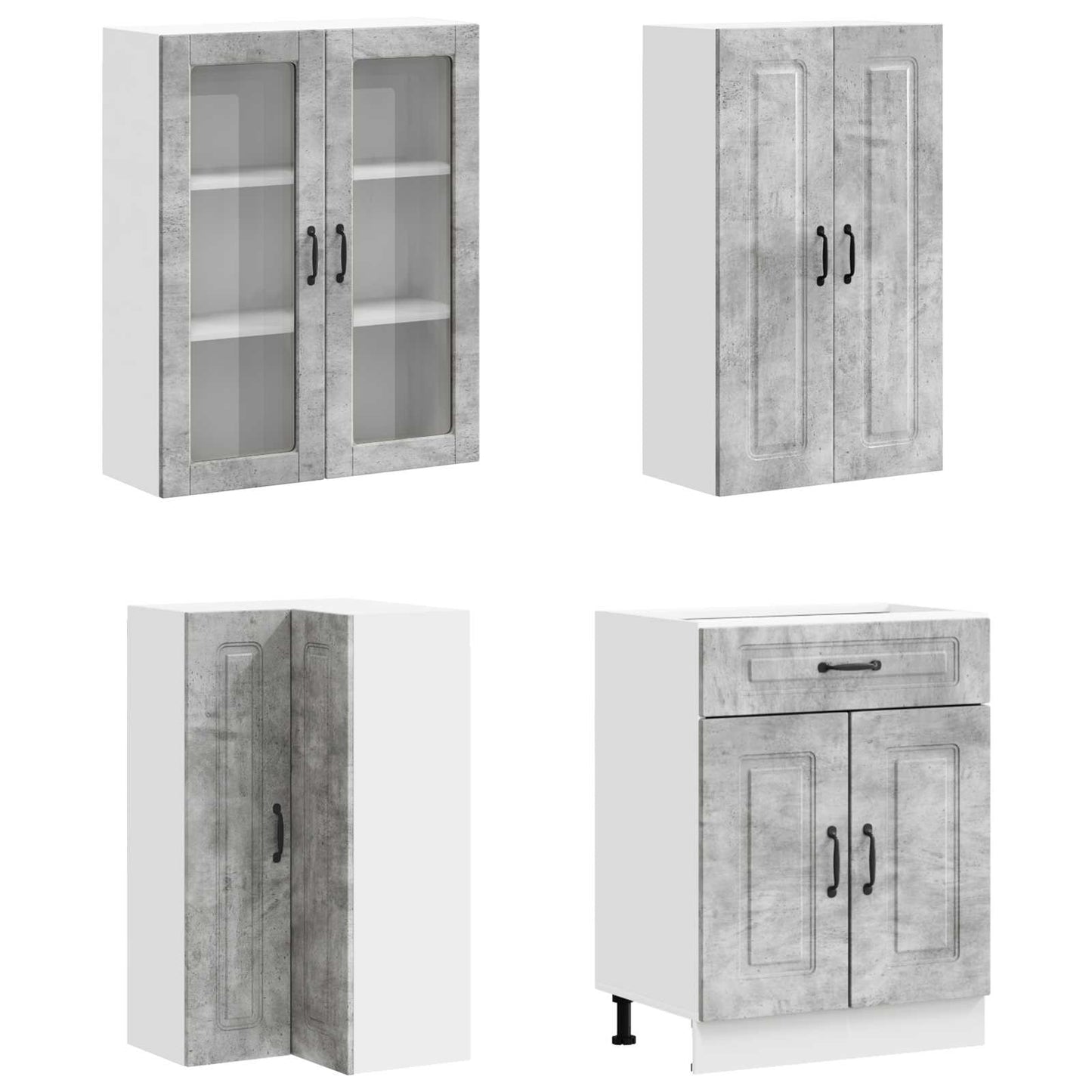vidaXL Μονάδα κουζίνας KALMAR 8 pcs Γκρι Σκυροδέματος