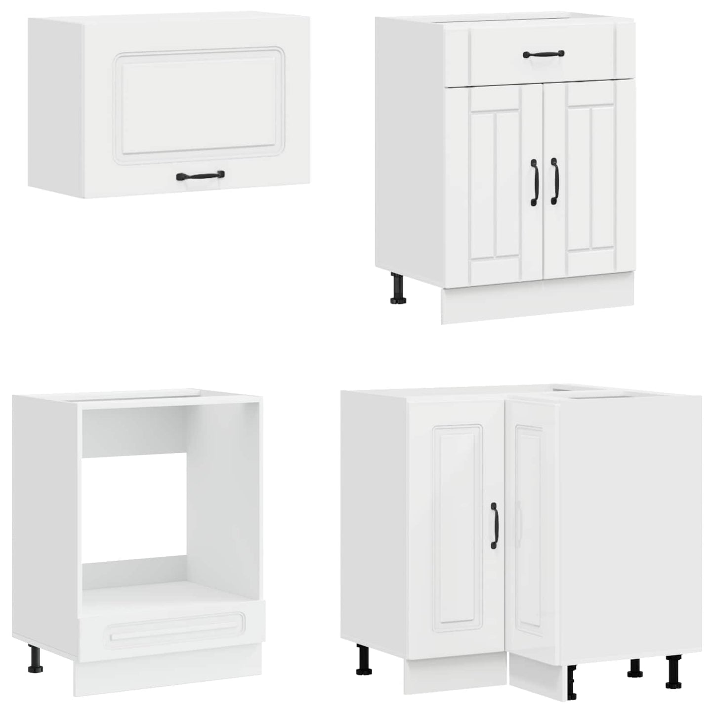 vidaXL Μονάδα κουζίνας KALMAR 8 pcs Γυαλιστερό Λευκό
