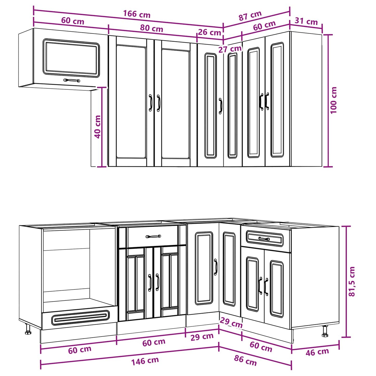 vidaXL Μονάδα κουζίνας KALMAR 8 pcs Artisan Δρυς Επεξεργασμένο Ξύλο
